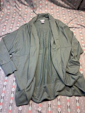 🕸️Jockey Lightweight Olive Green Open-Front Cardigan
